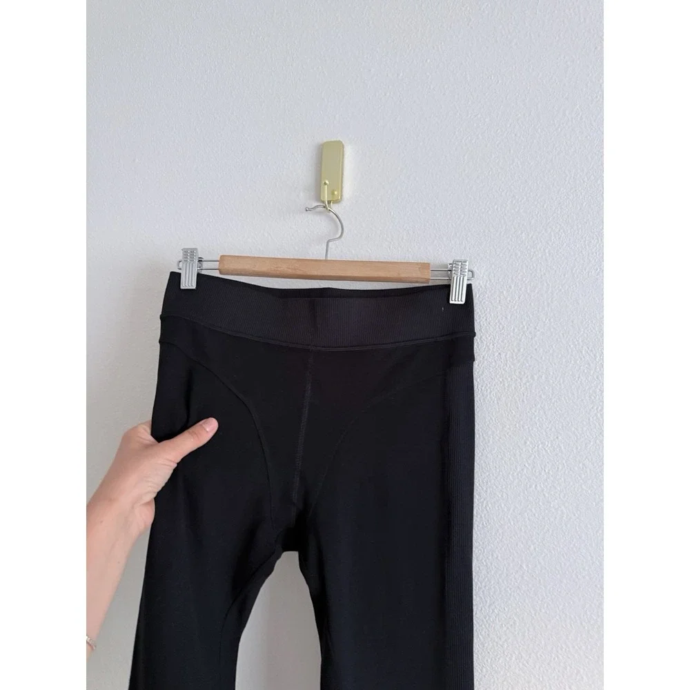 Alo Alosoft High Waist Head Start Leggings Women's Sz M Black 80s Bikini Seaming